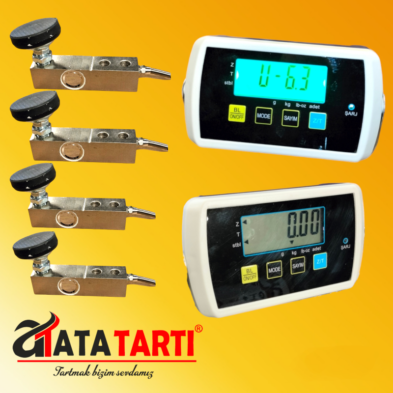 AV-NAP-L-LCD Tartım İndikatörü ve 2 Ton Lama Loadcell Seti