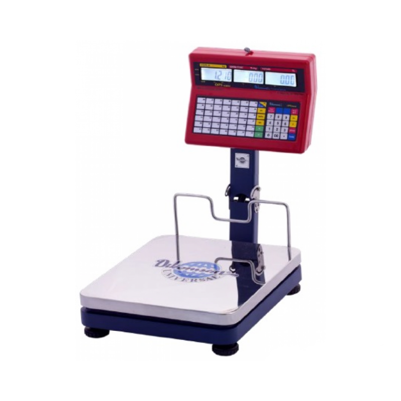 Dikomsan OPN fiyat hesaplamalı terazi — çift LCD, paslanmaz 35×40 cm kefe