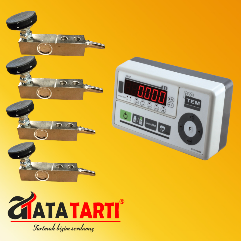 Pro-Tem Süt Toplama Tankı Tartım Seti – LED İndikatör ve 4 Adet 2 Ton Lama Loadcell