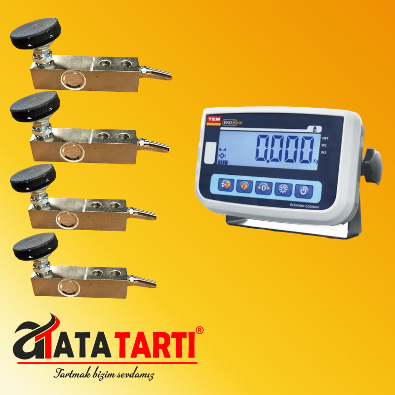 Tem Eko LCD Tartım İndikatörü ve 2 Ton Lama Loadcell Seti