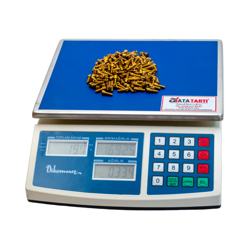 Dikomsan JCS-A 3–6-15-30 kg şarjlı sayım & tartım terazisi, backlight LCD