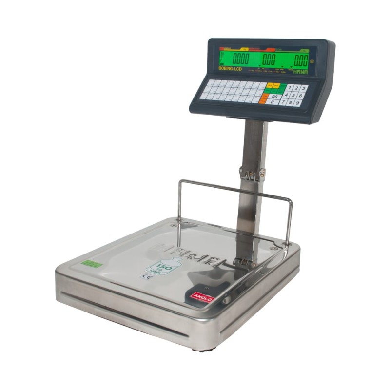 HANA Boeing LCD paslanmaz elektronik terazi 35×40 cm, 30–60–150 kg
