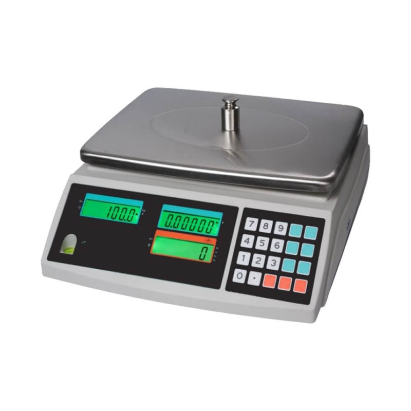 NECKLIFE JSC-HAC 6–15-30 kg şarjlı sayım terazisi, 30×23 cm kefeli