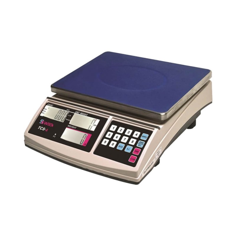 SSWOCK TCS-A 3–30 kg şarjlı sayım & tartım terazisi, LCD ekranlı