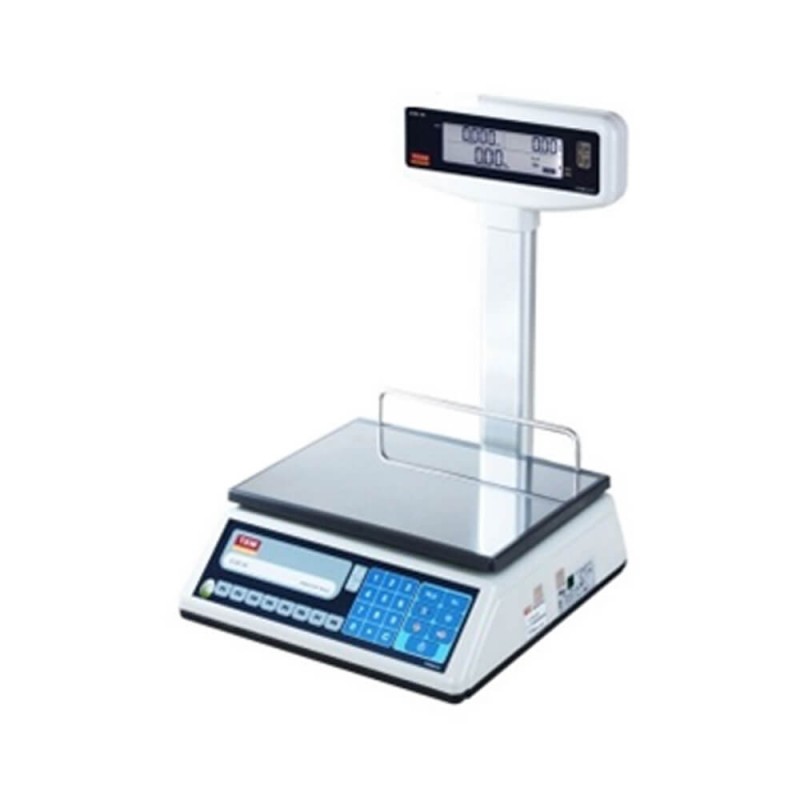 TEM EGE LCD T Boyun fiyat hesaplamalı market terazisi, 3–30 kg, backlight LCD