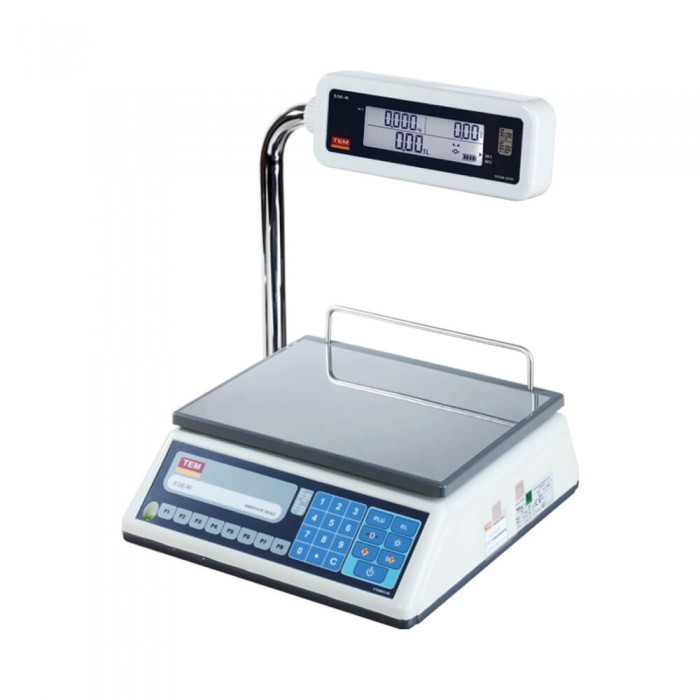 TEM EGE LCD Yatar Boyun 3-6-15-30 kg Market Terazisi