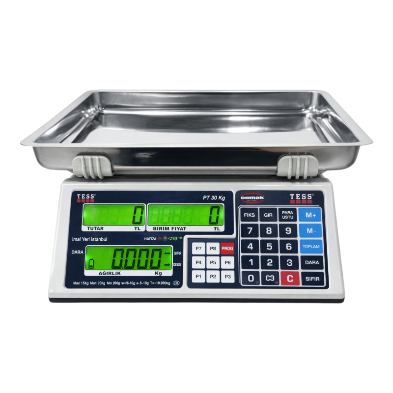 TESS PT Serisi fiyat hesaplamalı terazi LCD ekranlı