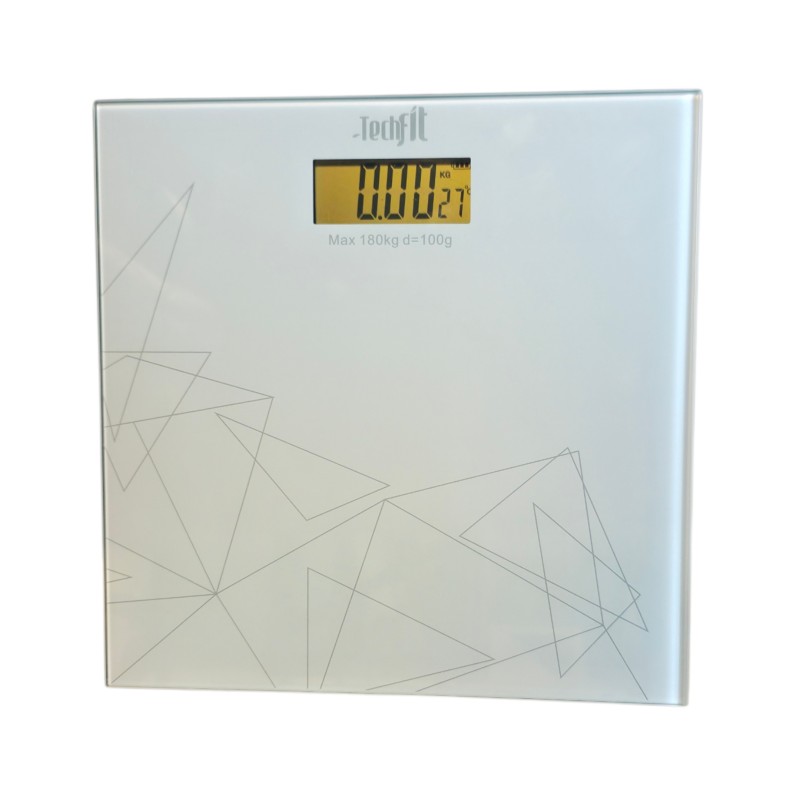Techfit TF Serisi 180 kg cam dijital banyo baskülü beyaz desenli