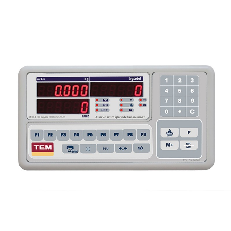 TEM INDM1TA-S Sayıcı Tartım İndikatörü – 250 PLU, LED ekran
